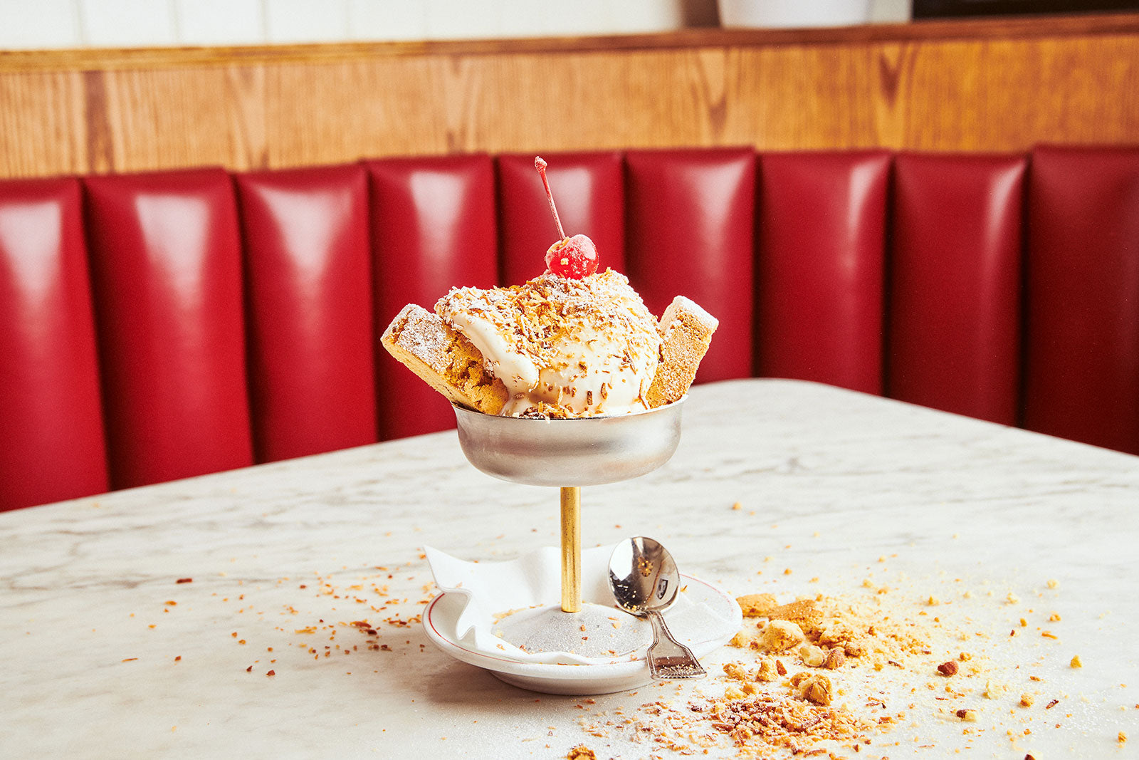 Coconut Almond Tortoni with house-made almond ice cream