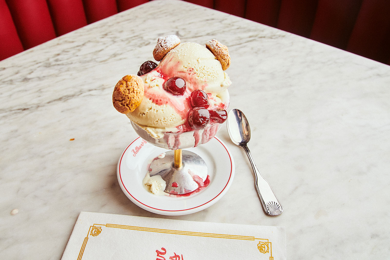 Spumoni with house-made papistachio ice cream